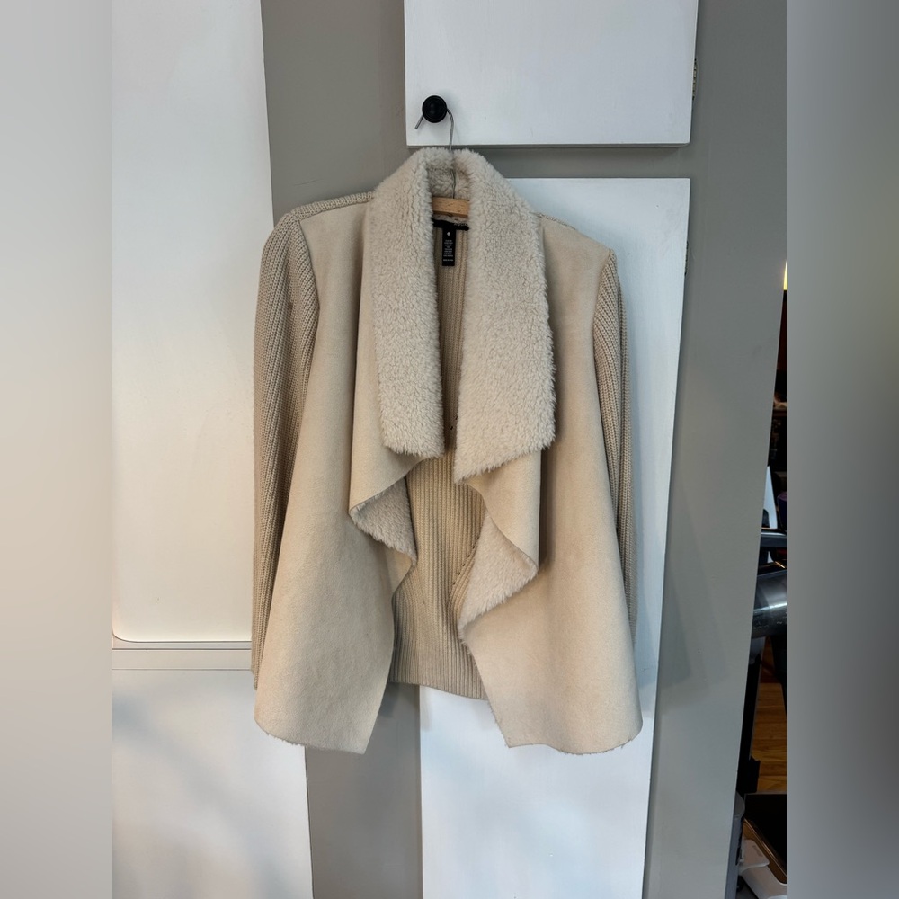 AQUA TAN SHERPA CARDIGAN SIZE MEDIUM